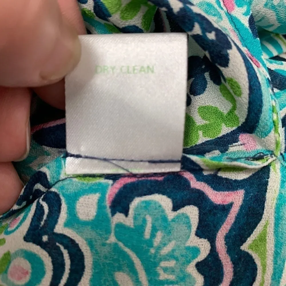 Lilly Pulitzer 100% Silk Sleeveless Blouse, Size 4 - Picture 6 of 6